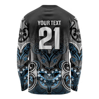 World Cricket Custom New Zealand Long Sleeve Shirt Kia kaha nga Potae Pango