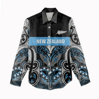 World Cricket Custom New Zealand Women Casual Shirt Kia kaha nga Potae Pango