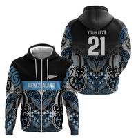 World Cricket Custom New Zealand Zip Hoodie Kia kaha nga Potae Pango