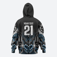 World Cricket Custom New Zealand Zip Hoodie Kia kaha nga Potae Pango