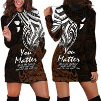 Your Matter Suicide Prevention Hoodie Dress Gold Polynesian Tribal LT9 - Polynesian Pride