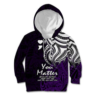 Your Matter Suicide Prevention Kid Hoodie Purple Polynesian Tribal LT9 Hoodie Purple - Polynesian Pride