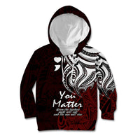 Your Matter Suicide Prevention Kid Hoodie Red Polynesian Tribal LT9 Hoodie Red - Polynesian Pride