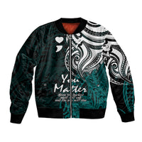 Your Matter Suicide Prevention Bomber Jacket Turqoise Polynesian Tribal LT9 Unisex Turquoise - Polynesian Pride