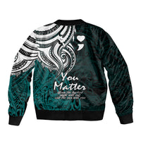 Your Matter Suicide Prevention Bomber Jacket Turqoise Polynesian Tribal LT9 - Polynesian Pride