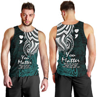 Your Matter Suicide Prevention Men Tank Top Turqoise Polynesian Tribal LT9 - Polynesian Pride