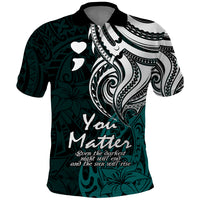 Your Matter Suicide Prevention Polo Shirt Turqoise Polynesian Tribal LT9 Turquoise - Polynesian Pride