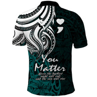 Your Matter Suicide Prevention Polo Shirt Turqoise Polynesian Tribal LT9 - Polynesian Pride