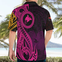 Papua New Guinea Island Hawaiian Shirt Bird of Paradise with Gold Polynesian Tribal LT9 - Polynesian Pride