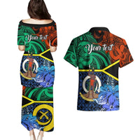 Personalised Tafea Day Couples Matching Puletasi Dress and Hawaiian Shirt Vanuatu Sand Drawing With Polynesian Pattern LT9 - Polynesian Pride