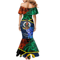 Personalised Tafea Day Mermaid Dress Vanuatu Sand Drawing With Polynesian Pattern LT9 - Polynesian Pride