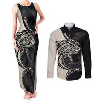personalised-polynesia-fishing-couples-matching-tank-maxi-dress-and-long-sleeve-button-shirts-with-maori-hei-matau-fish-hook-gold-art