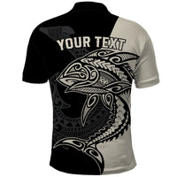 Personalised Polynesia Fishing Polo Shirt With Maori Hei Matau Fish Hook Gold Art LT9 - Polynesian Pride
