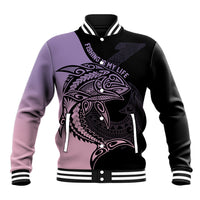 Personalised Polynesia Fishing Baseball Jacket With Maori Hei Matau Fish Hook Pastel Art LT9 Unisex Pastel - Polynesian Pride