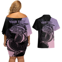 personalised-polynesia-fishing-couples-matching-off-shoulder-short-dress-and-hawaiian-shirt-with-maori-hei-matau-fish-hook-pastel-art