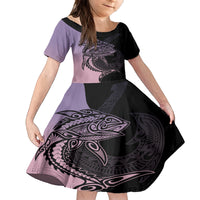personalised-polynesia-fishing-family-matching-long-sleeve-bodycon-dress-and-hawaiian-shirt-with-maori-hei-matau-fish-hook-pastel-art