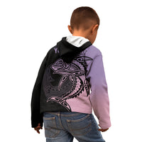 Personalised Polynesia Fishing Kid Hoodie With Maori Hei Matau Fish Hook Pastel Art LT9 - Polynesian Pride