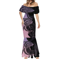 Personalised Polynesia Fishing Mermaid Dress With Maori Hei Matau Fish Hook Pastel Art LT9 - Polynesian Pride