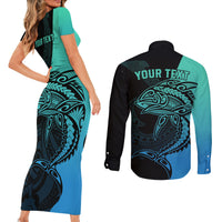 personalised-polynesia-fishing-couples-matching-short-sleeve-bodycon-dress-and-long-sleeve-button-shirts-with-maori-hei-matau-fish-hook-turquoise-art