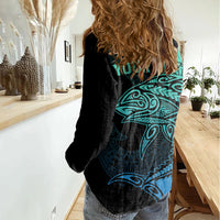 personalised-polynesia-fishing-women-casual-shirt-with-maori-hei-matau-fish-hook-turquoise-art