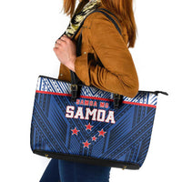 Rugby Toa Samoa Leather Tote Bag Samoa mo Samoa Island Warrior Pride - Polynesian Pride