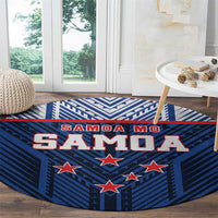 Rugby Toa Samoa Round Carpet Samoa mo Samoa Island Warrior Pride - Polynesian Pride