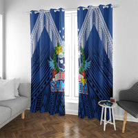 Rugby Toa Samoa Window Curtain Samoa mo Samoa Strength in Tatau - Polynesian Pride