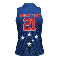 Custom Rugby Toa Samoa Women Sleeveless Polo Shirt Samoa mo Samoa Strength in Tatau - Polynesian Pride