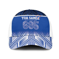 Toa Samoa 685 Mesh Trucker Cap Uso Aso Uma For Life For Samoa LT9 One Size White Blue - Polynesian Pride