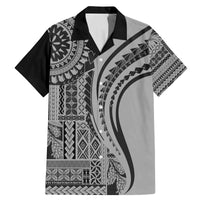 Samoa Siapo Arty Family Matching Mermaid Dress and Hawaiian Shirt Black Style LT9 Dad's Shirt - Short Sleeve Black - Polynesian Pride