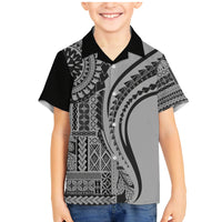 Samoa Siapo Arty Family Matching Mermaid Dress and Hawaiian Shirt Black Style LT9 Son's Shirt Black - Polynesian Pride