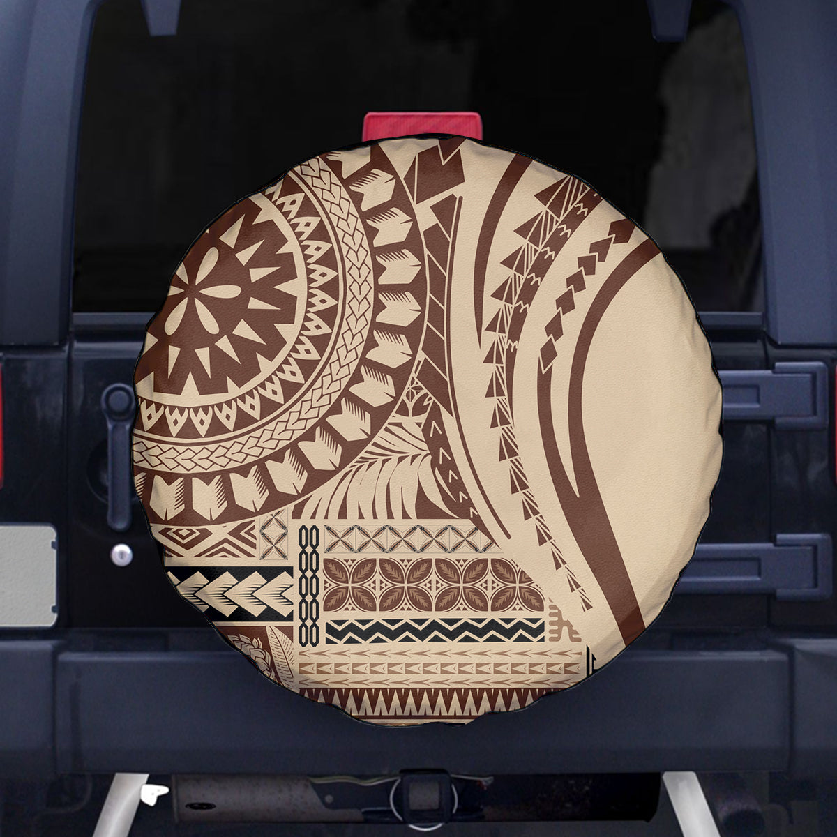 Samoa Siapo Arty Spare Tire Cover Brown Style LT9 Brown - Polynesian Pride