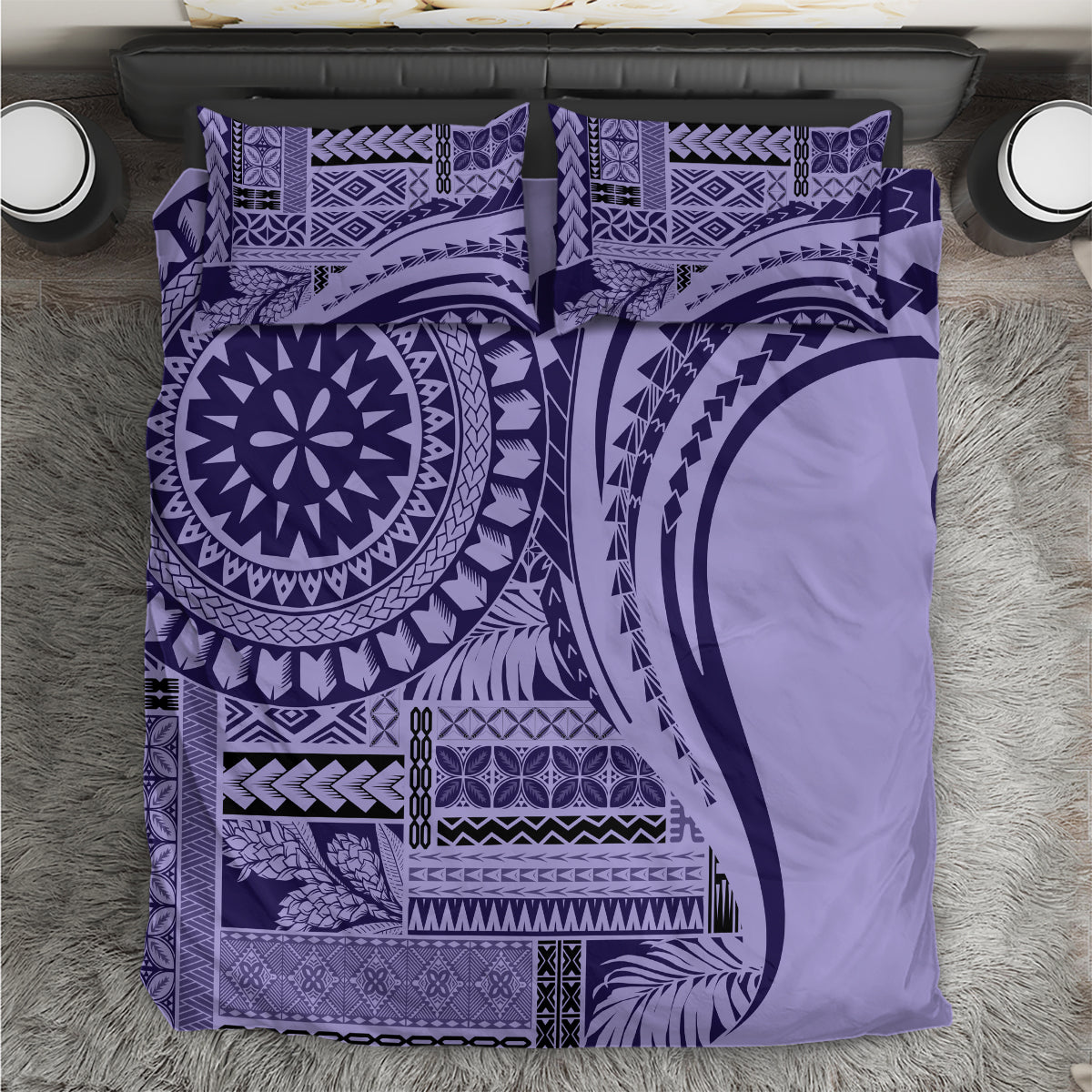 Samoa Siapo Arty Bedding Set Purple Style LT9 Purple - Polynesian Pride