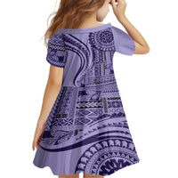 Samoa Siapo Arty Family Matching Summer Maxi Dress and Hawaiian Shirt Purple Style LT9 - Polynesian Pride