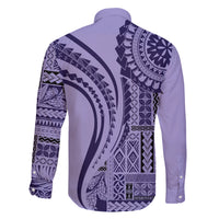 Samoa Siapo Arty Family Matching Summer Maxi Dress and Hawaiian Shirt Purple Style LT9 - Polynesian Pride