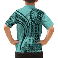 Samoa Siapo Arty Hawaiian Shirt Turquoise Style LT9 - Polynesian Pride