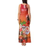 Personalised Wishes in Tahitian Christmas Tank Maxi Dress French Polynesia Santa Beach LT9 - Polynesian Pride