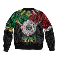 Aotearoa and Cook Islands Mo Te Tiriti Bomber Jacket New Zealand Honour The Treaty Ake!Ake!Ake!