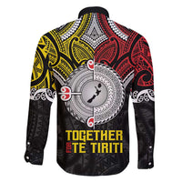 Aotearoa and Niue Mo Te Tiriti Family Matching Off Shoulder Maxi Dress and Hawaiian Shirt New Zealand Honour The Treaty Ake!Ake!Ake! LT9 - Polynesian Pride