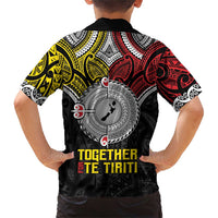 Aotearoa and Niue Mo Te Tiriti Family Matching Short Sleeve Bodycon Dress and Hawaiian Shirt New Zealand Honour The Treaty Ake!Ake!Ake! LT9 - Polynesian Pride