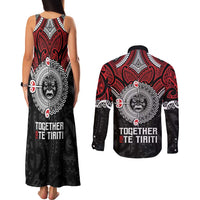 Aotearoa and Tonga Mo Te Tiriti Couples Matching Tank Maxi Dress and Long Sleeve Button Shirt New Zealand Honour The Treaty Ake!Ake!Ake!