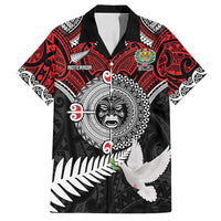 Aotearoa and Tonga Mo Te Tiriti Family Matching Tank Maxi Dress and Hawaiian Shirt New Zealand Honour The Treaty Ake!Ake!Ake! LT9 Dad's Shirt - Short Sleeve Red - Polynesian Pride