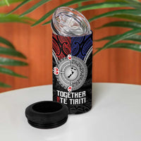 Aotearoa and Samoa Mo Te Tiriti 4 in 1 Can Cooler Tumbler Tangata Moana Stand with Tangata Whenua