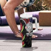 Aotearoa and Samoa Mo Te Tiriti Tumbler With Handle Tangata Moana Stand with Tangata Whenua LT9 - Polynesian Pride