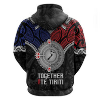 Aotearoa and Samoa Mo Te Tiriti Zip Hoodie Tangata Moana Stand with Tangata Whenua LT9 - Polynesian Pride