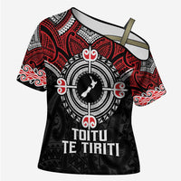 Aotearoa Proud To Be Maori Cross Shoulder Shirt New Zealand Fight Together - Polynesian Pride