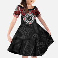 Aotearoa Proud To Be Maori Family Matching Mermaid Dress and Hawaiian Shirt New Zealand Fight Together LT9 Daughter's Dress Red - Polynesian Pride