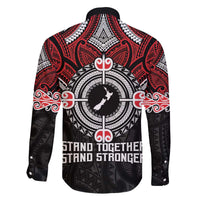Aotearoa Proud To Be Maori Family Matching Off The Shoulder Long Sleeve Dress and Hawaiian Shirt New Zealand Fight Together LT9 - Polynesian Pride