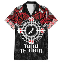 Aotearoa Proud To Be Maori Family Matching Tank Maxi Dress and Hawaiian Shirt New Zealand Fight Together LT9 Dad's Shirt - Short Sleeve Red - Polynesian Pride