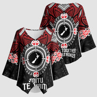 Aotearoa Proud To Be Maori Kimono Sleeve Blouse New Zealand Fight Together - Polynesian Pride